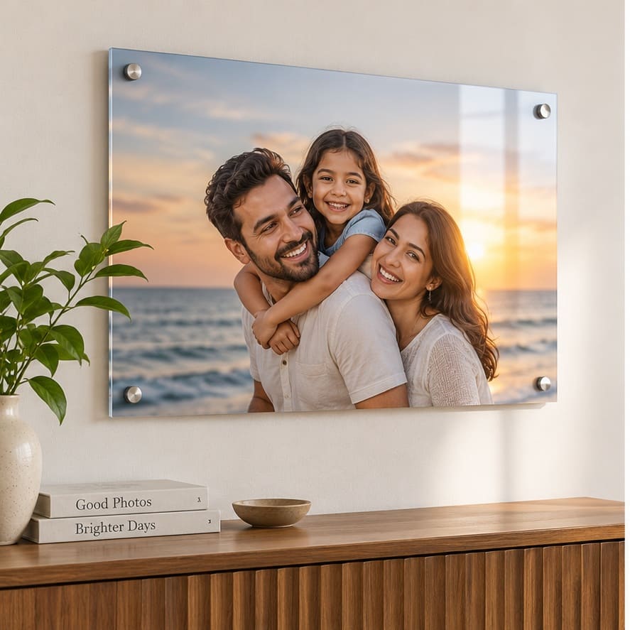 Acrylic photo print used as modern wall art