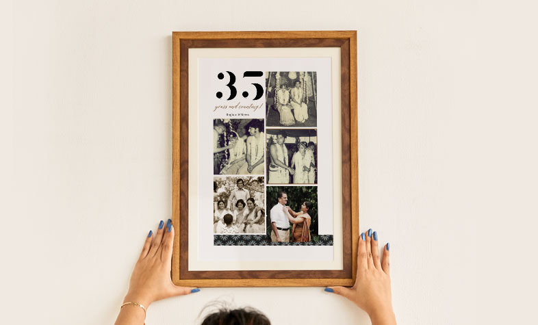 Photo collage frame displaying multiple memories