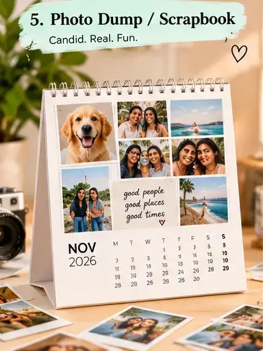 Photo dump and scrapbook style calendar inspiration