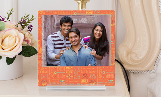 Acrylic photo print for long-distance Rakhi gift