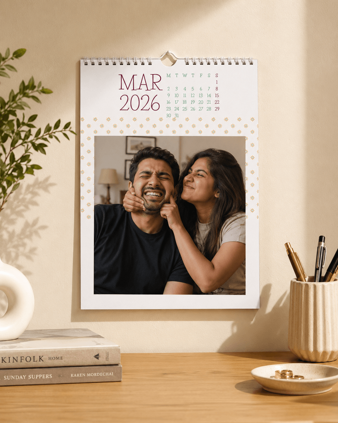 Wall mount calendar for long-distance Rakhi gift