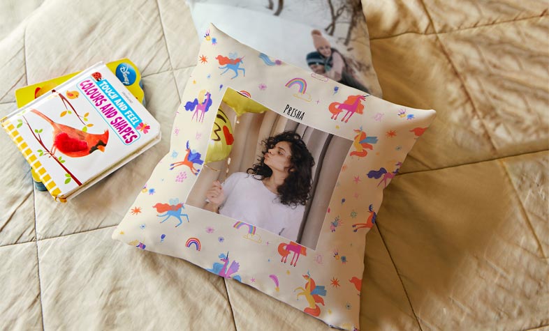 Photo cushion Rakhi gift delivered in India