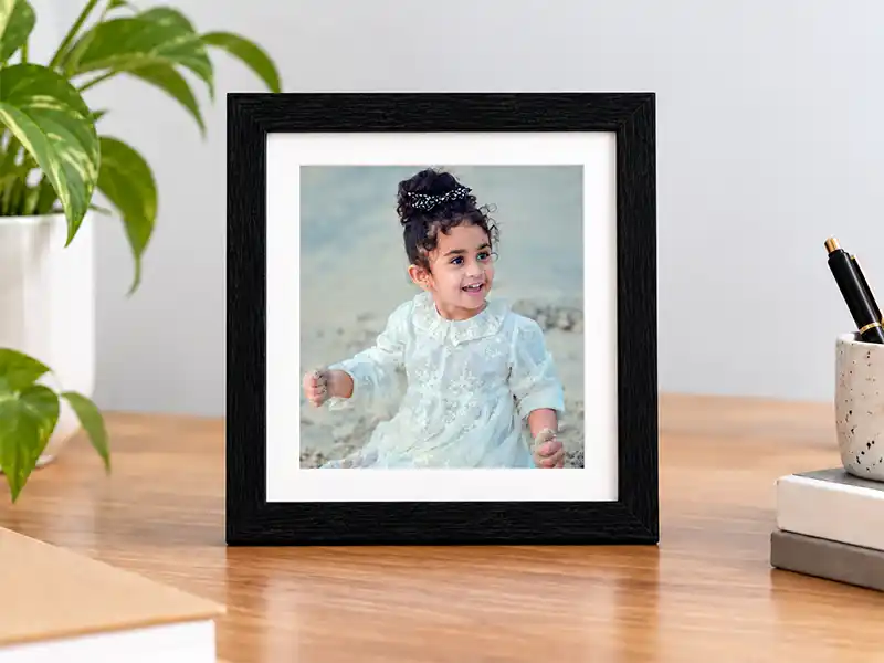 Finished personalised photo frame ready for delivery