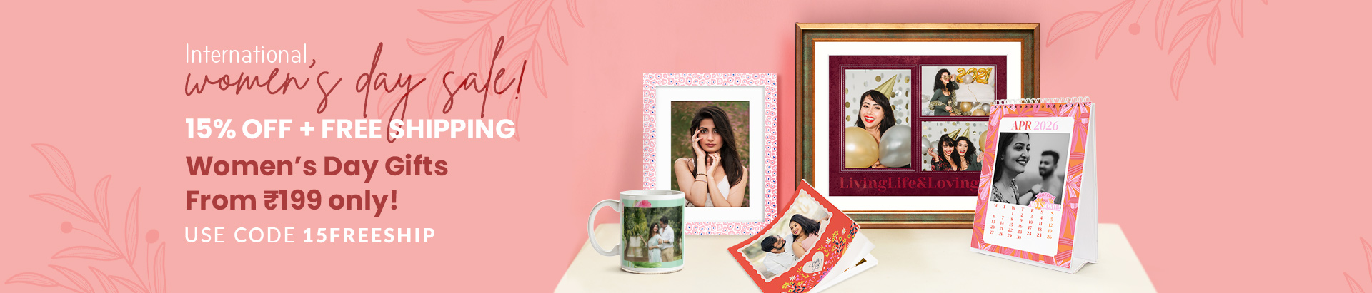 Woman's Day Sale! - 15% Off + Free Shipping.