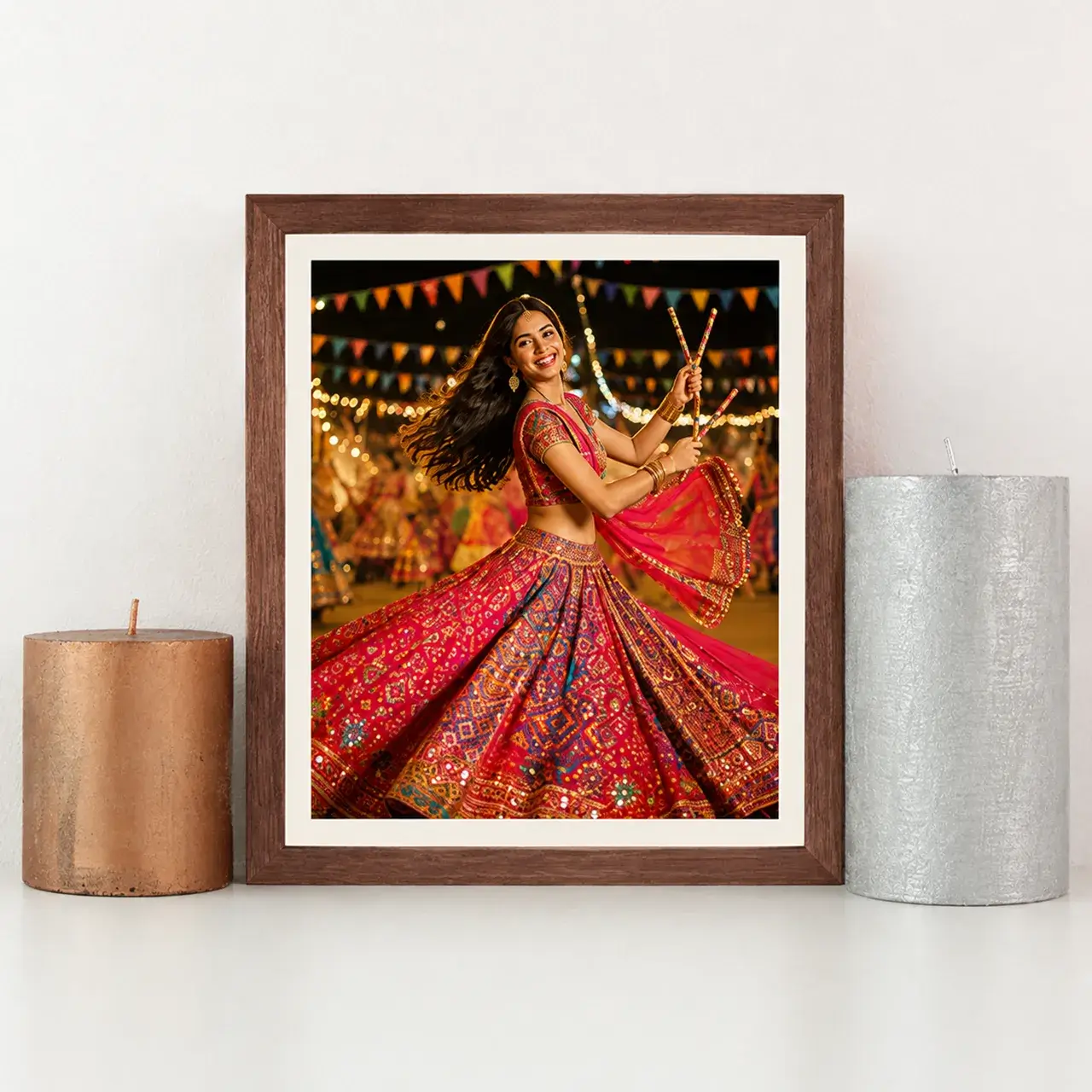 Personalised photo frame for a garba group