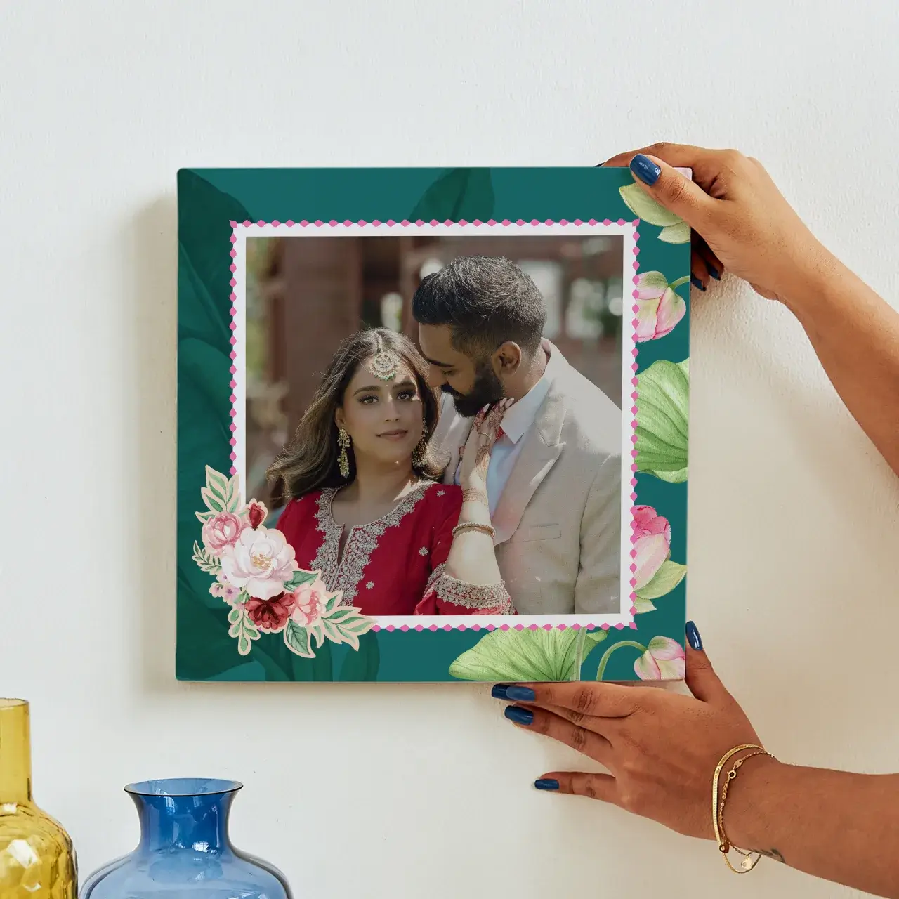 Personalised canvas home decor for a festive host