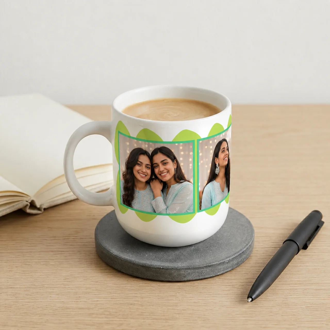 Modern photo mug personalised for festive gifting