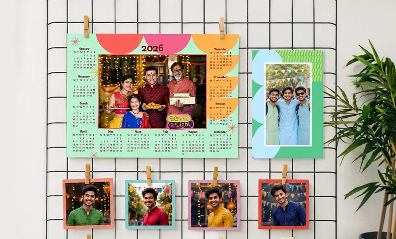 Photo magnets, mini prints and a personalised magnet calendar