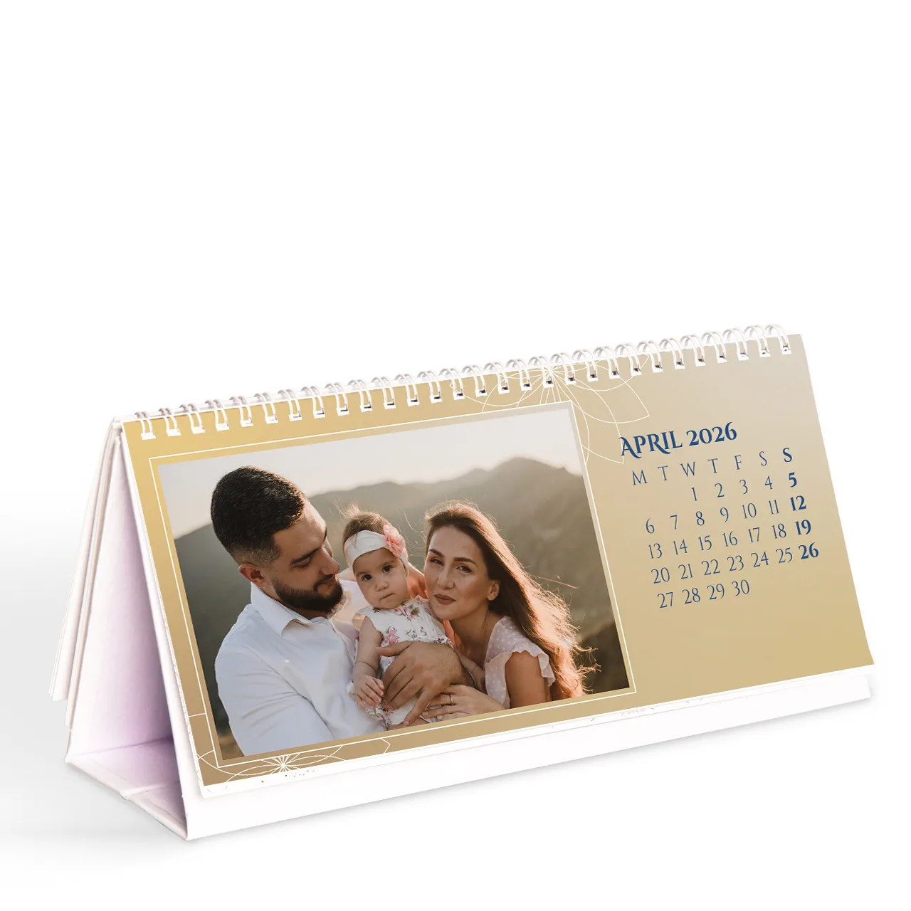 Landscape desktop calendar