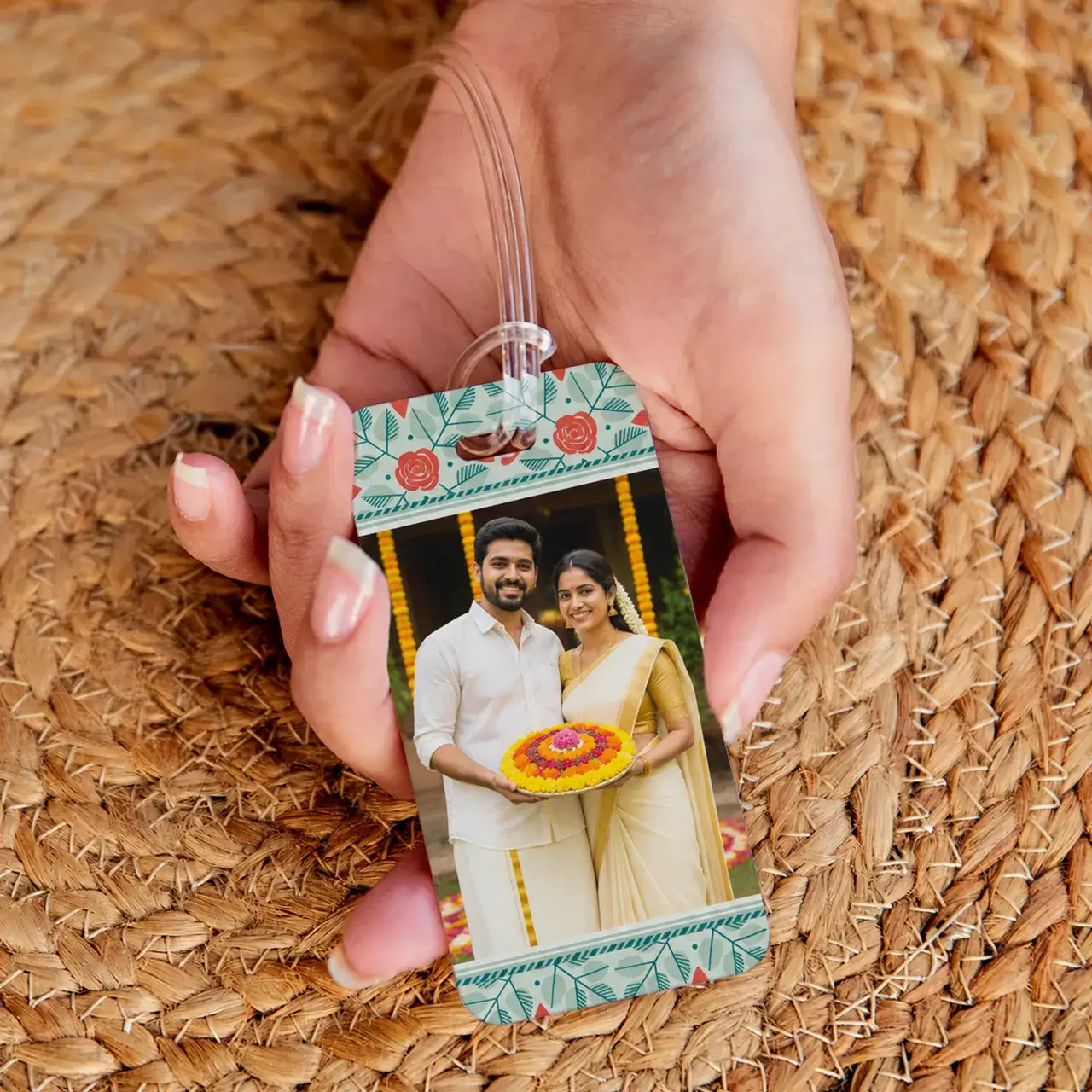 Personalised photo bag tag