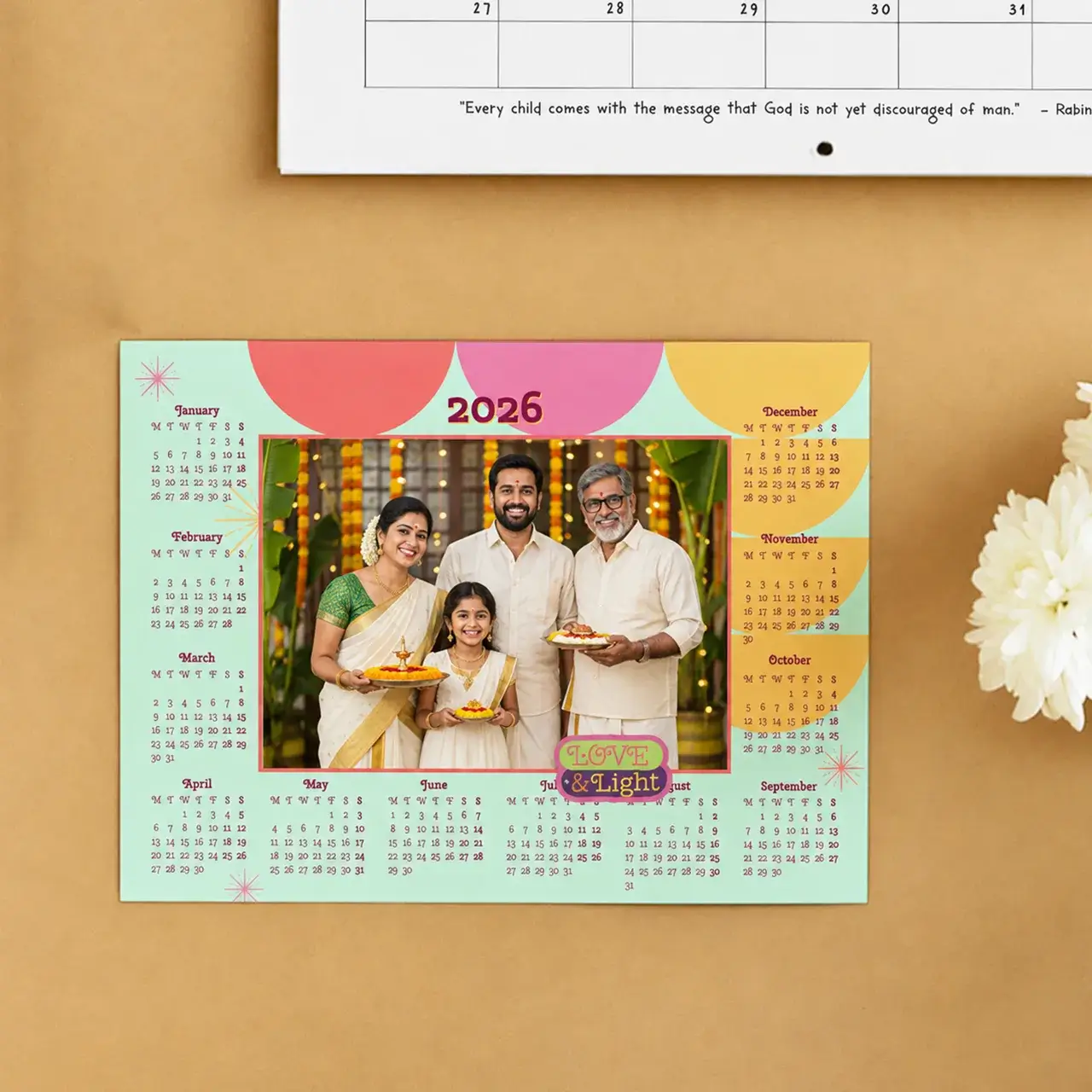 Personalised calendar magnet