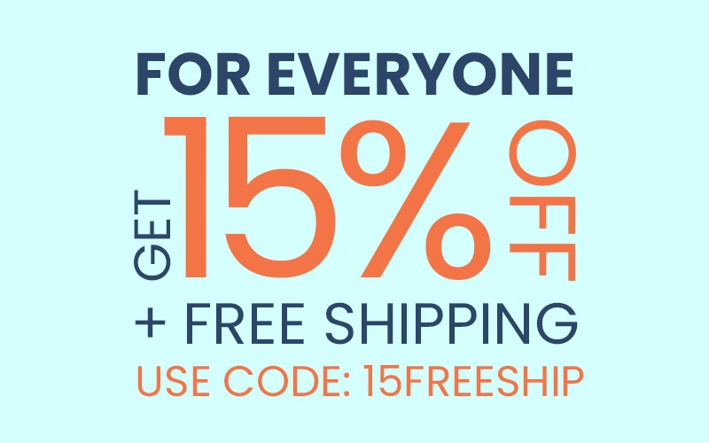 Get 15% off plus free shipping with code 15FREESHIP